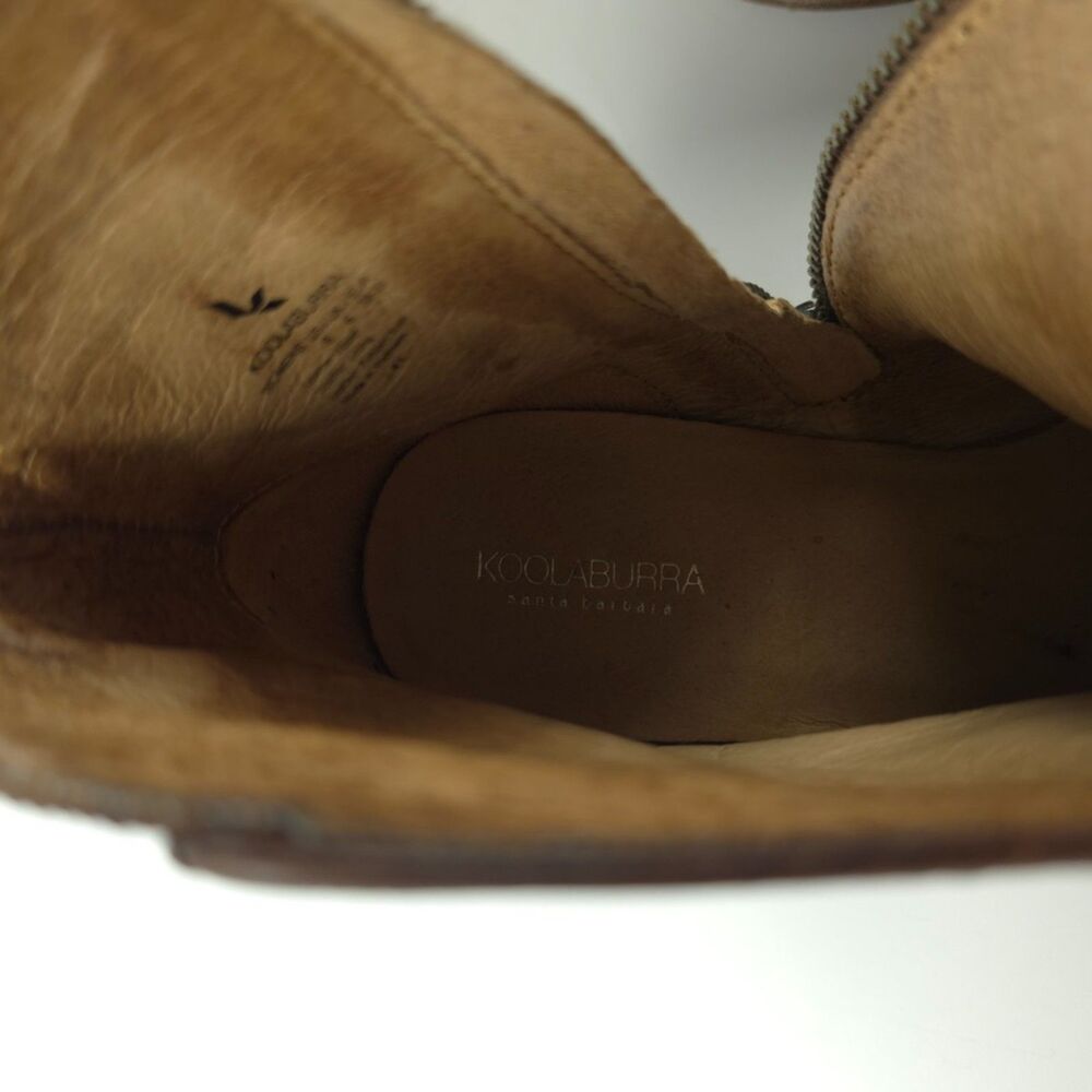 UGG Koolaburra Notela Ankle Bootie Leather Block Heel Elevated Western Boho 8 - Picture 10 of 11